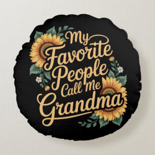 My Favorite People Call Me Grandma Mother's Day Round Pillow
