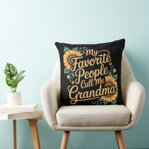 My Favorite People Call Me Grandma Mother's Day Throw Pillow