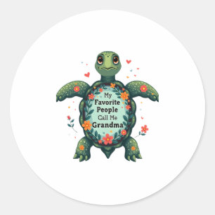 My Favorite People Call Me Grandma Turtle - Grandm Classic Round Sticker