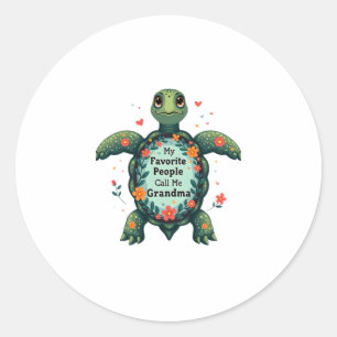 My Favorite People Call Me Grandma Turtle - Grandm Classic Round Sticker