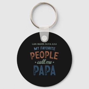 My Favorite People Call Me Papa D  Keychain