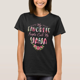 My Favorite People Call Me Yaya Flower Floral Moth T-Shirt