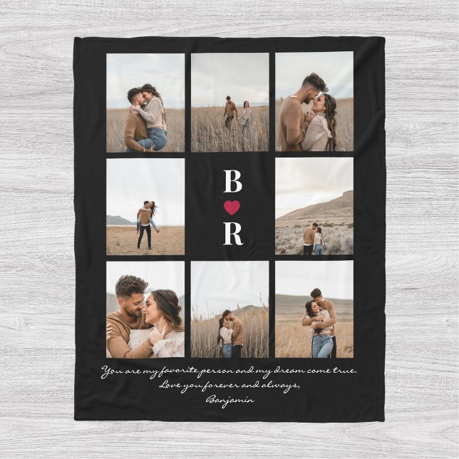 My Favorite Person Script Valentine's Day 8-Photo Fleece Blanket (Creator Uploaded)