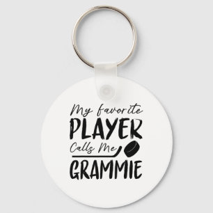 My Favorite Player Calls Me Grammie Hockey Player  Keychain