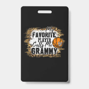 My Favorite Player Calls Me Grammy Basketball Xmas Badge