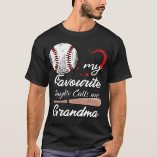 My Favorite Player Calls Me Grandma Baseball Women T-Shirt