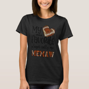 My Favorite Player Calls Me Memaw Football Heart C T-Shirt