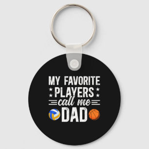 My Favorite Players Call Me Dad Sketll Volleyll Da Keychain