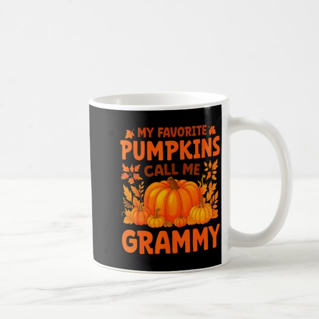 My Favorite Pumpkins Call Me Grammy Thanksgiving  Coffee Mug (Right)