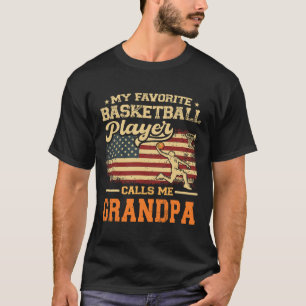 My Favorite Sketll Player Calls Me Grandpa Us Flag T-Shirt