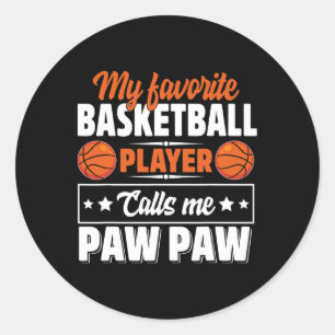 My Favorite Sketll Player Calls Me Paw Paw Cute Classic Round Sticker