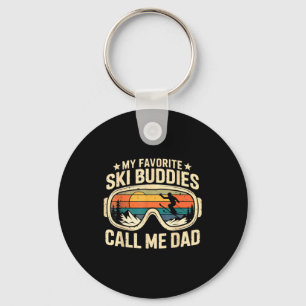 My Favorite Ski Buddies Call Me Dad - Skier Skiing Keychain