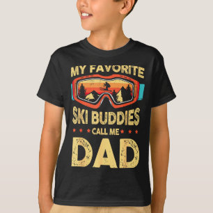 My Favorite Ski Buddies Call Me Dad Skiing Retro D T-Shirt