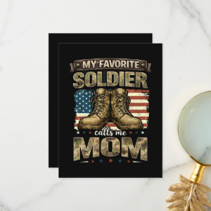 My favorite soldier calls me mom thank you card