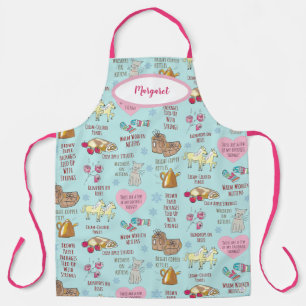 My Favorite Things Cute Retro Pastel Christmas Apron
