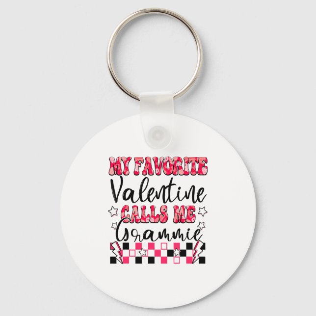 My Favorite Valentine Calls Me Grammie Valentines  Keychain (Front)