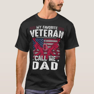 My Favorite Veteran Call Me DAD Veteran Day T-Shirt