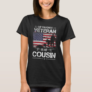 My Favorite Veteran Is My Cousin   Flag Veterans D T-Shirt