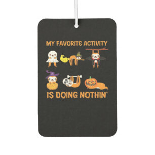 My Favourite Activity Is Doing Nothin' Retro Sloth Air Freshener