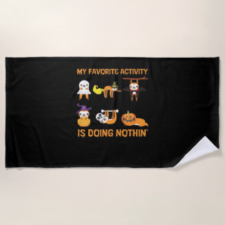 My Favourite Activity Is Doing Nothin' Retro Sloth Beach Towel