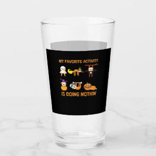 My Favourite Activity Is Doing Nothin' Retro Sloth Glass