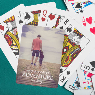 My Favourite Adventure Buddy Photo Father's Day Playing Cards