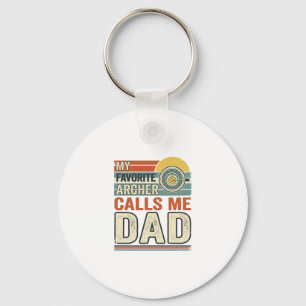 My Favourite Archer Calls Me Dad Vintage Design_1 Keychain