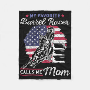 My Favourite Barrel Racer Calls Me Mom I Horseback Fleece Blanket