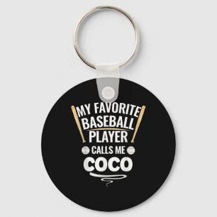 My Favourite Baseball Player Calls Me Coco Keychain