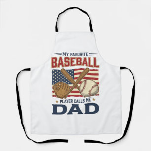 My Favourite Baseball Player Calls Me Dad Vintage  Apron