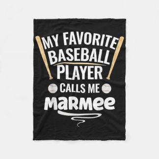 My Favourite Baseball Player Calls Me Marmee Fleece Blanket