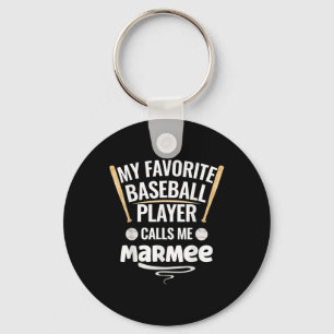 My Favourite Baseball Player Calls Me Marmee Keychain