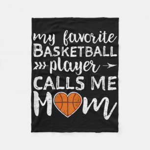 My Favourite Basketball Player Calls Me Mom Vintag Fleece Blanket