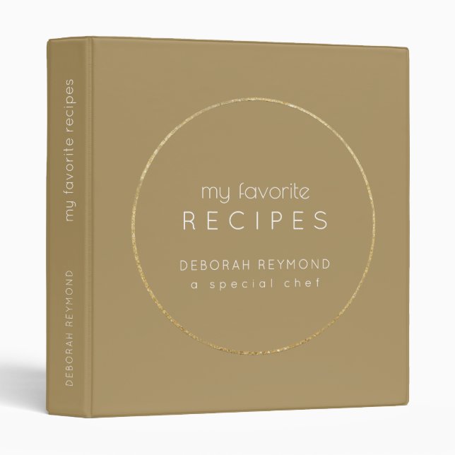 My Favourite Beige Recipes Binder  (Front/Spine)