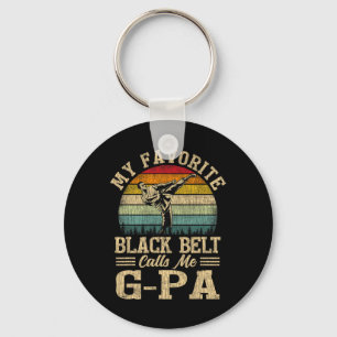 My Favourite Black Belt Calls Me G-pa Father's Day Keychain