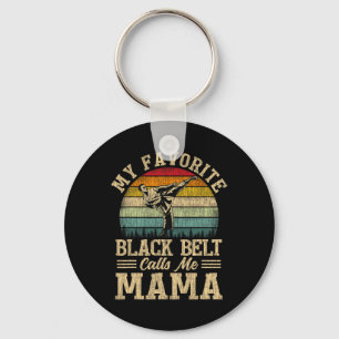 My Favourite Black Belt Calls Me Mama Mother's Day Keychain
