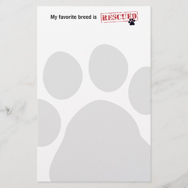 My Favourite Breed Is Rescued Stationery (Front)