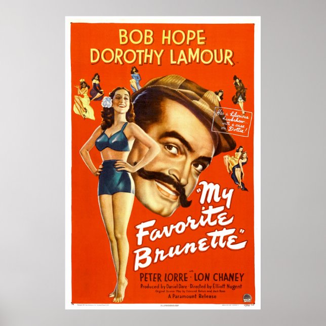 "My Favourite Brunette" - Vintage Movie Poster (Front)