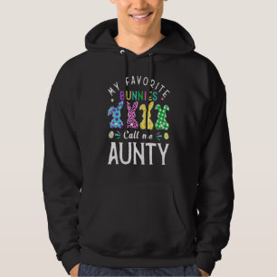 My Favourite Bunnies Call Me Aunty Bunny Egg Leopa Hoodie
