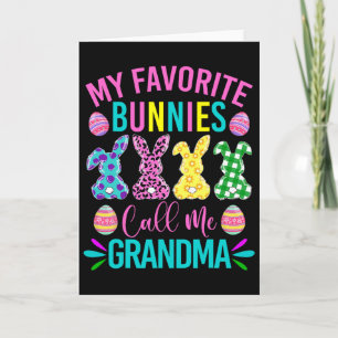 My Favourite Bunnies Call Me Grandma Shirt Cute Ea Card