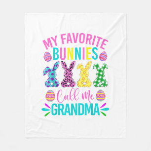 My Favourite Bunnies Call Me Grandma Shirt Cute Ea Fleece Blanket