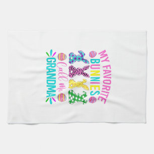 My Favourite Bunnies Call Me Grandma Shirt Cute Ea Kitchen Towel
