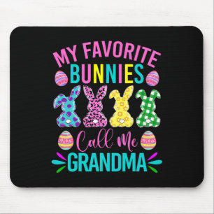 My Favourite Bunnies Call Me Grandma Shirt Cute Ea Mouse Pad