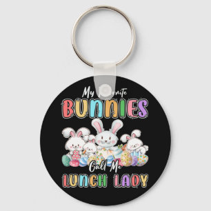 My Favourite Bunnies Call Me Lunch Lady Easter Day Keychain