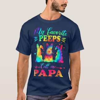 My Favourite Bunnies Call Me Papa Easter Tie Dye  T-Shirt