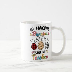 My Favourite Bunnies Call Me Teacher Leopard Teach Coffee Mug