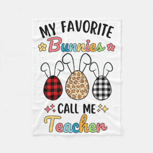 My Favourite Bunnies Call Me Teacher Leopard Teach Fleece Blanket