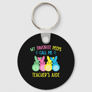 My Favourite Bunnies Call Me Teacher's Aide Cute B Keychain