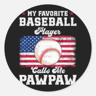 My Favourite Bysebyll Player Calls Me Pawpaw Flag Classic Round Sticker