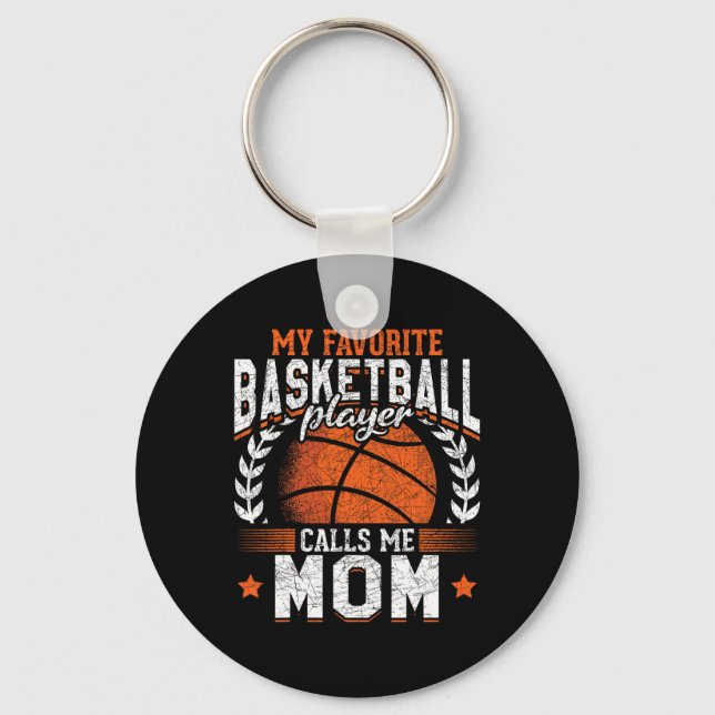 My Favourite Bysketbyll Player Calls Me Mom Bysket Keychain (Front)